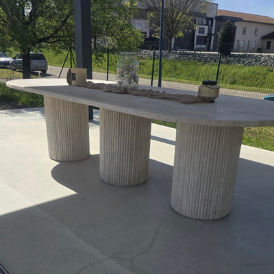 TABLE A MANGER TRAVERTIN ZOA