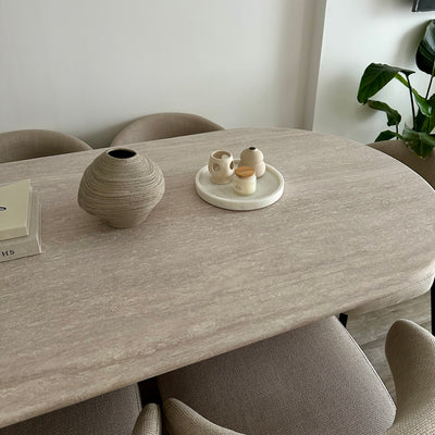 TABLE A MANGER TRAVERTIN BLOSSOM