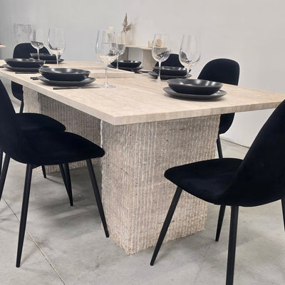 TABLE A MANGER TRAVERTIN EDEN