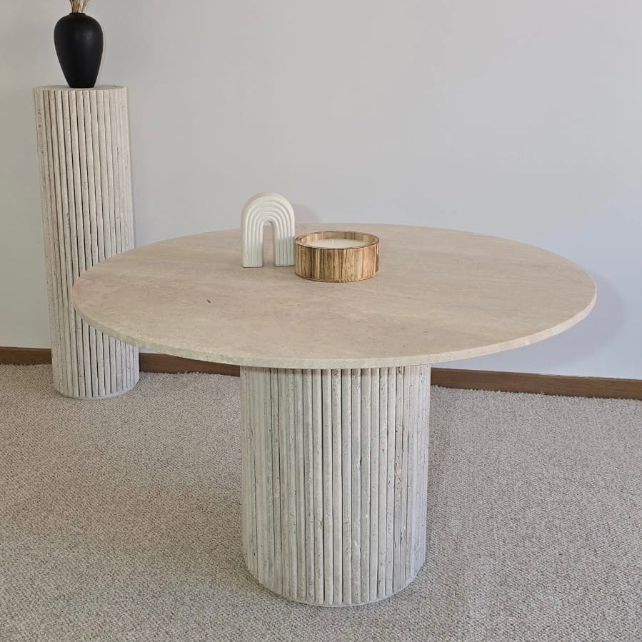 TABLE A MANGER TRAVERTIN LUZ